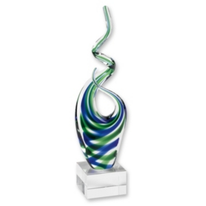 Badash Crystal Ocean Art Glass Sculpture In Multi