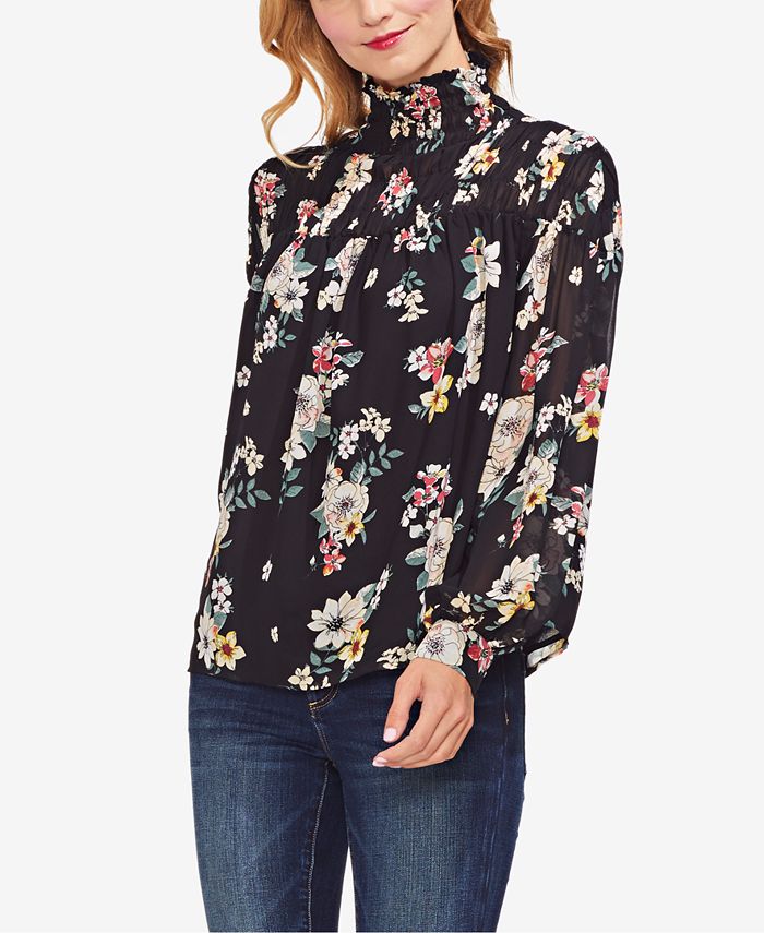 Vince Camuto Smocked Turtleneck Top Macy s