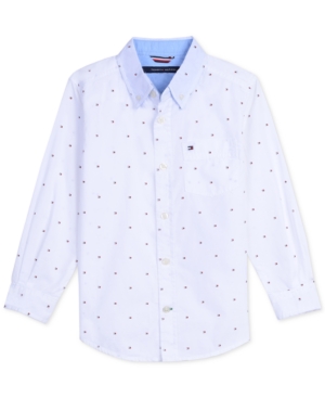 image of Tommy Hilfiger Little Boys Logo Print Shirt