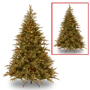 National Tree 7 .5' "Feel Real" Frasier Grande Hinged Tree with 1000 Dual Led Lights