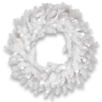 National Tree Company - 30" Dunhill&reg;  White Fir Wreath with Clear Lights