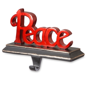 National Tree Company National Tree "peace" Stocking Holder In Red