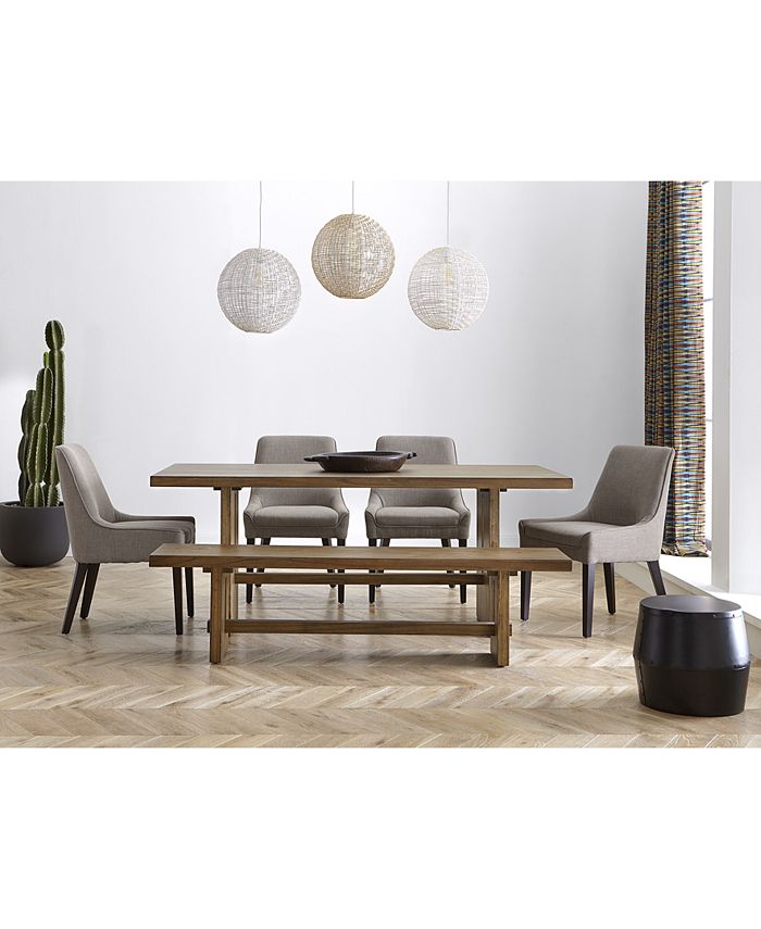 Homefare Everly Dining Furniture 3 Pc. Set Table 2 Benches