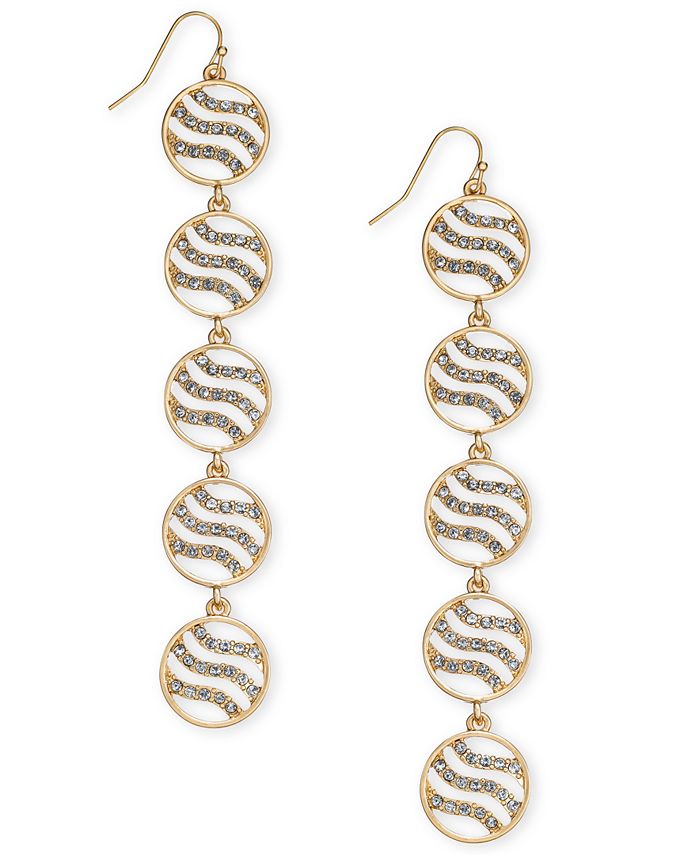Thalia Sodi Gold-Tone Crystal Tiger Stripe Drop Earrings, Created for ...