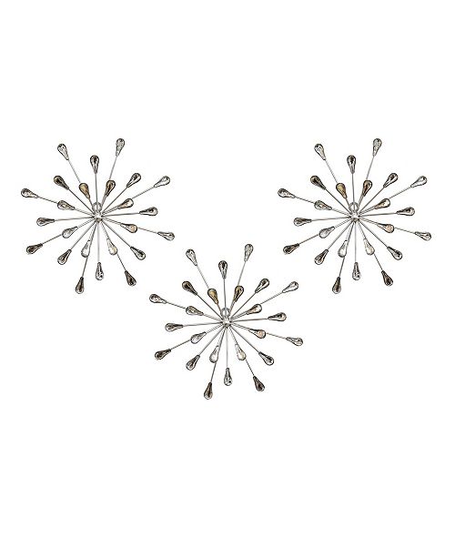 Stratton Home Decor Stratton Home Decor Set Of 3 Acrylic Burst