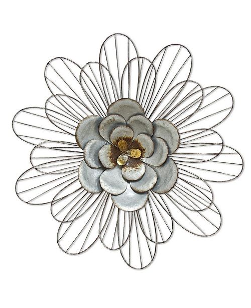 Stratton Home Decor Stratton Home Decor Galvanized Daisy Wall