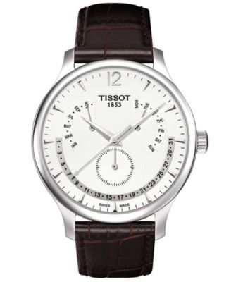 Tissot - Watch, Men's Swiss Tradition Perpetual Calendar Brown Leather Strap T0636371603700