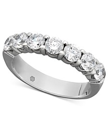 Certified Seven Diamond Station Band Ring in 14k White Gold (1-1/2 ct. t.w.)