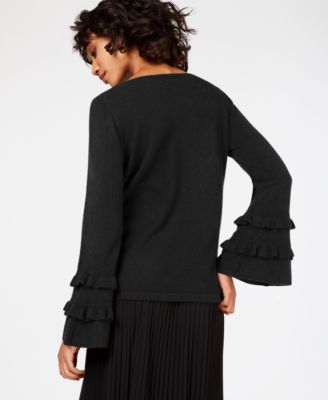 Charter Club Ruffled Pure Cashmere Sweater, Created for Macy's