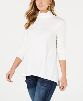 Style & Co Mock-Neck High-Low Top, Created for Macy's - Macy's