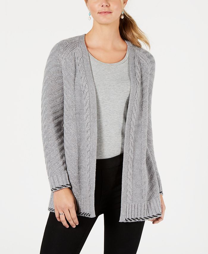 Style & Co Back-Braid Open-Front Cardigan, Created for Macy's - Macy's