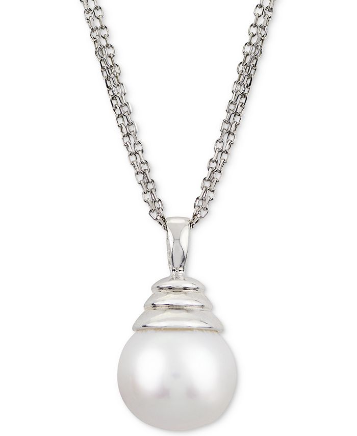 Macy's - Windsor Cultured Freshwater Pearl (12mm) 18" Pendant Necklace in Sterling Silver