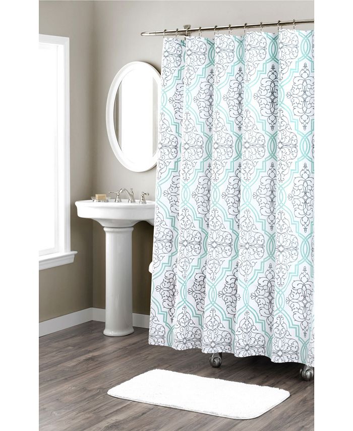 Nicole Miller Laurel Printed Spring Cotton Shower Curtain - Macy's