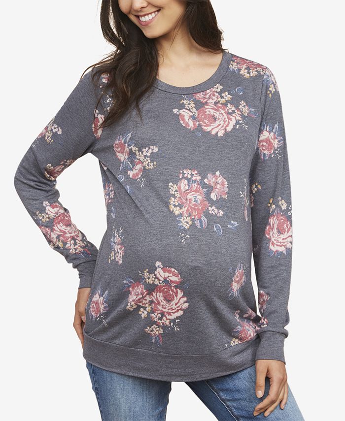 Camel Knit Braided Sleeve Maternity Sweater | Parallel