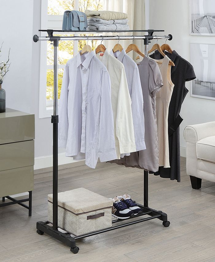 Organize it All Adjustable Garment Rack with Shelf Macy's