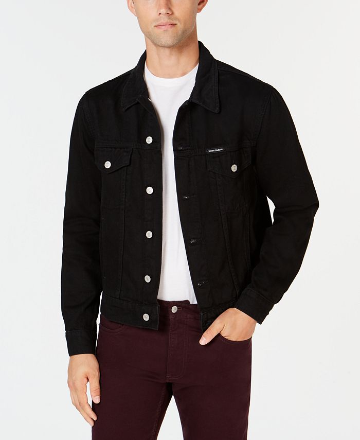 Calvin Klein Jeans Men's Classic-Fit Black Denim Trucker Jacket & Reviews -  Coats & Jackets - Men - Macy's