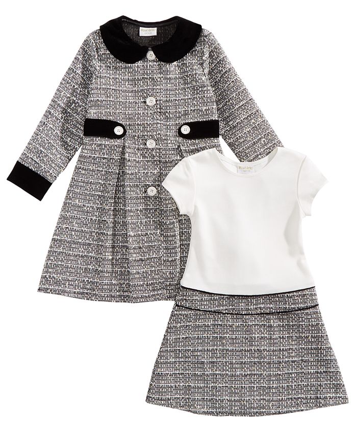 Blueberi Boulevard Toddler Girls 2Pc. Tweed Coat & Dress Set Macy's