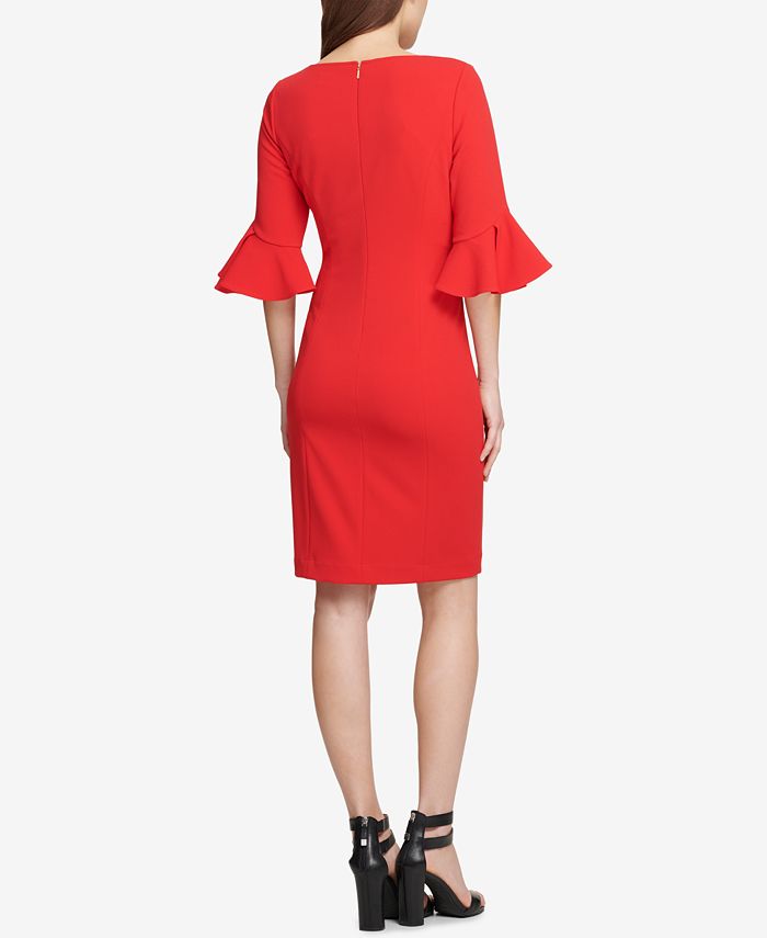 DKNY Flounce-Sleeve Sheath Dress, Created for Macy's - Macy's