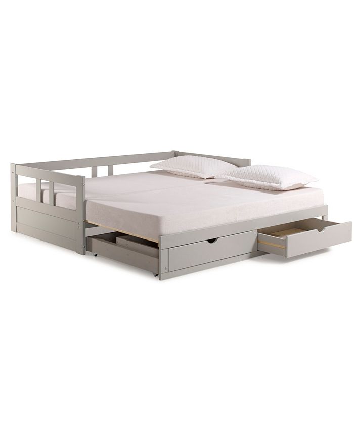 Alaterre Furniture Melody Twin to King Trundle Daybed with Storage