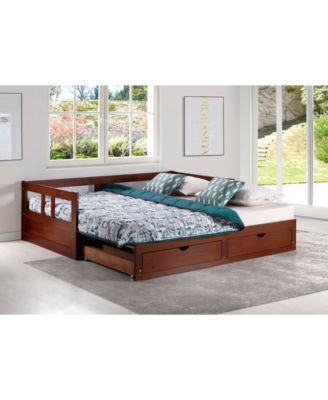 Melody Twin to King Trundle Daybed with Storage Drawers
