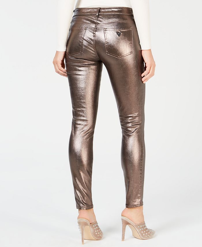 GUESS Metallic Skinny Jeans - Macy's