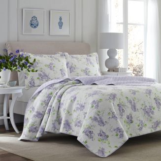 Laura Ashley Twin Keighley Pastel Purple Quilt Set & Reviews - Quilts ...