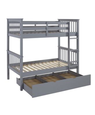 grey bunk bed with trundle