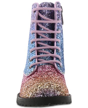 Polly sophia glitter combat boot top