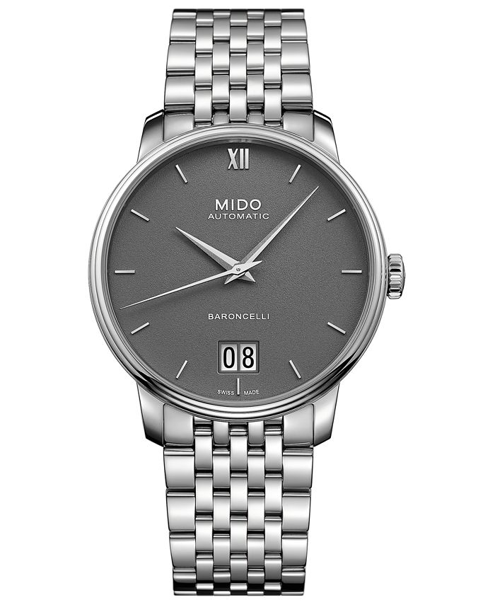 Mido - Men's Swiss Automatic Baroncelli III Stainless Steel Bracelet Watch 40mm