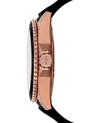 Mido - Men's Swiss Automatic Ocean Star Captain V Black Rubber Strap Watch 42.5mm