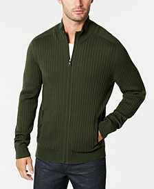 Men's Ribbed Full-Zip Sweater, Classic Fit, Created for Macy's