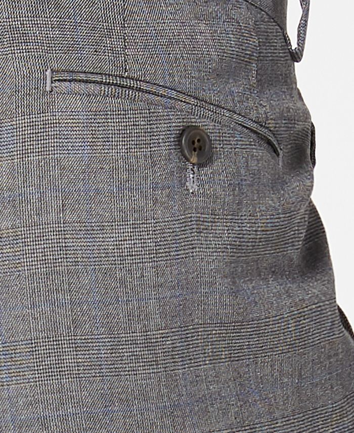 Ralph Lauren Men's Wool Plaid Dress Pants Gray Size 36