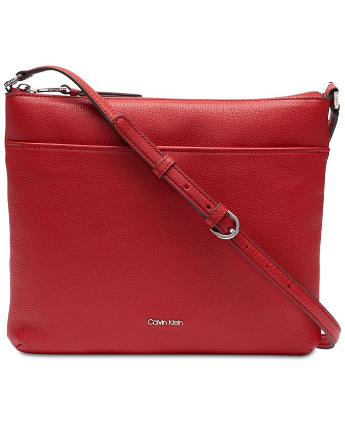 Calvin klein pebble leather crossbody sale bag