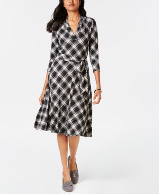 plaid flare dress