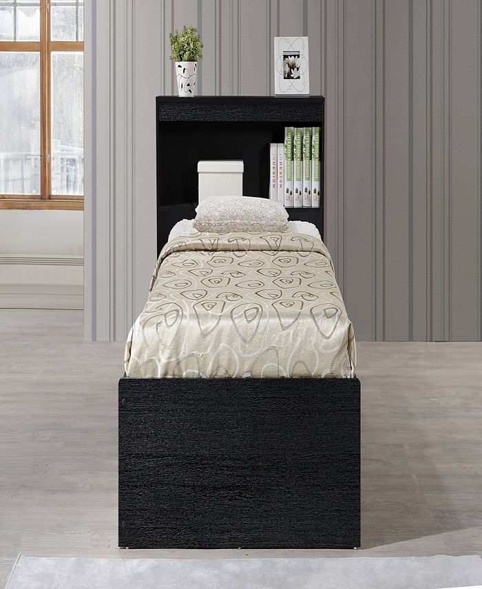 Hodedah TwinSize Captain Bed with 3Drawers and Headboard in Black