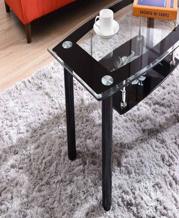 Hodedah Tempered Glass Coffee Table Macy's