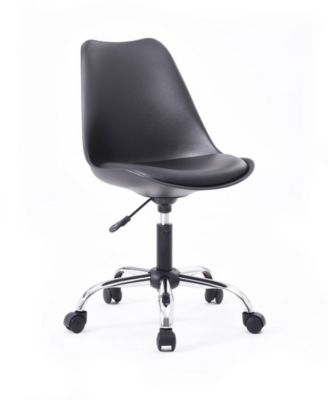 Hodedah - Armless Office Chair with Seat Cushion in Black