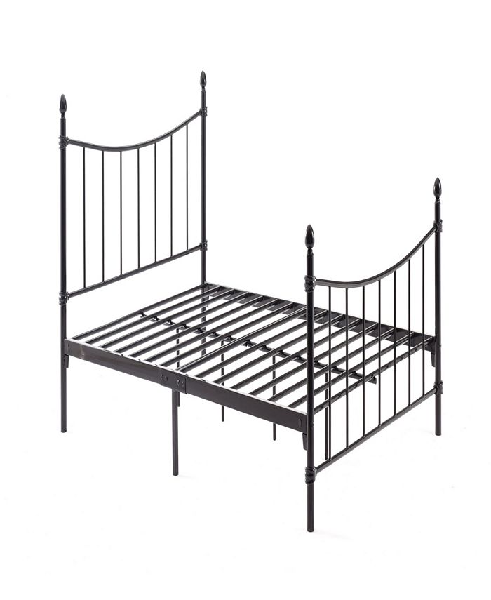 Hodedah Complete Metal FullSize Bed with Headboard, Footboard, Slats
