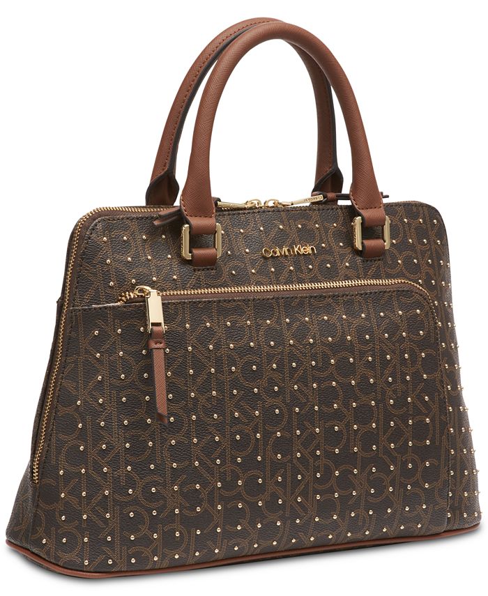 Calvin Klein Hudson Signature Studded Satchel Macy's