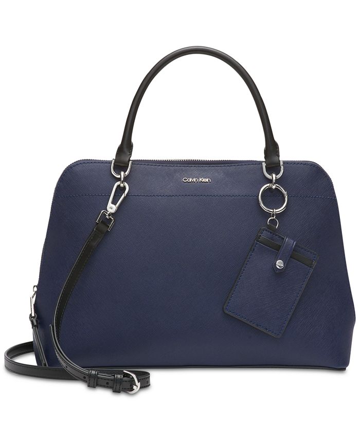 Calvin klein hudson on sale saffiano leather satchel