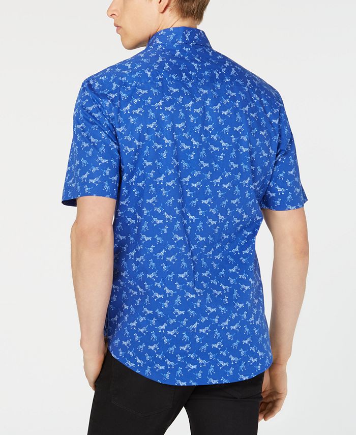 Alfani Men's Zebra-Print Shirt, Created for Macy's & Reviews - Casual ...