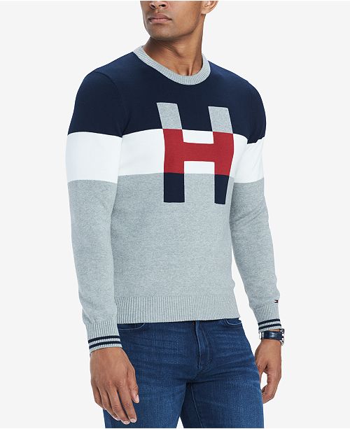 Tommy Hilfiger Men's H Colorblocked Sweater & Reviews - Sweaters - Men ...