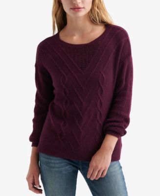 Lucky Brand Cable-Knit Sweater - Macy's
