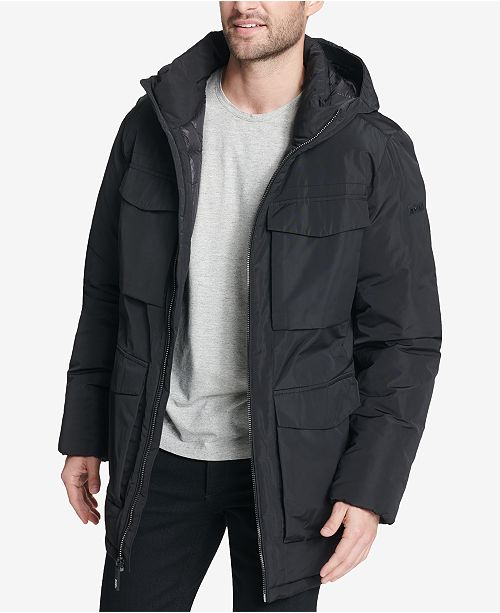 DKNY Men's Four-Pocket Full-Zip Hooded Parka, Created for Macy's ...