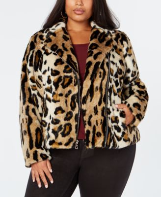 plus size leopard coat