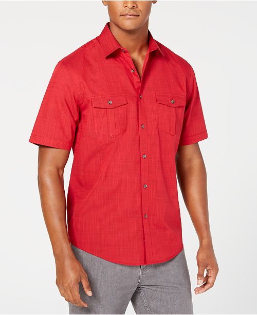 Alfani Men S Warren Textured Short Sleeve Shirt Created For