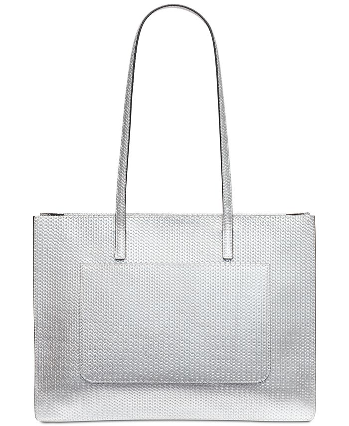 DKNY Metallic Leather Commuter Logo Tote, Created for Macy's - Macy's