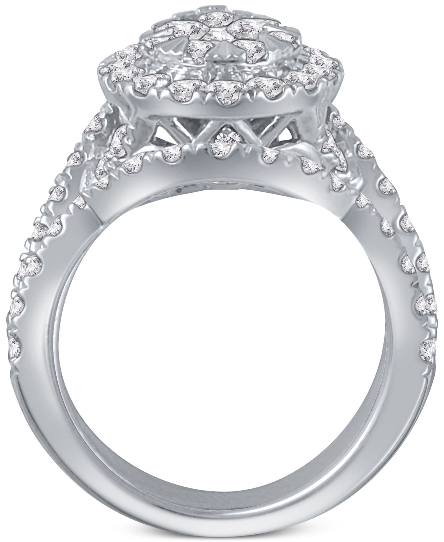 3-Pc. Diamond Pear Cluster Bridal Set (2 ct. t.w.) in 14k White Gold