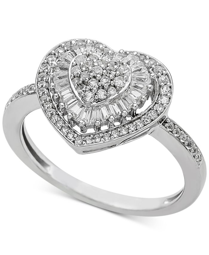 Diamond Heart Cluster Ring (1/2 ct. t.w.) in 14k White , Yellow or Rose