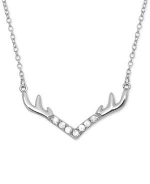 image of Diamond Antler Pendant Necklace (1/10 ct. t.w.) in Sterling Silver, 18